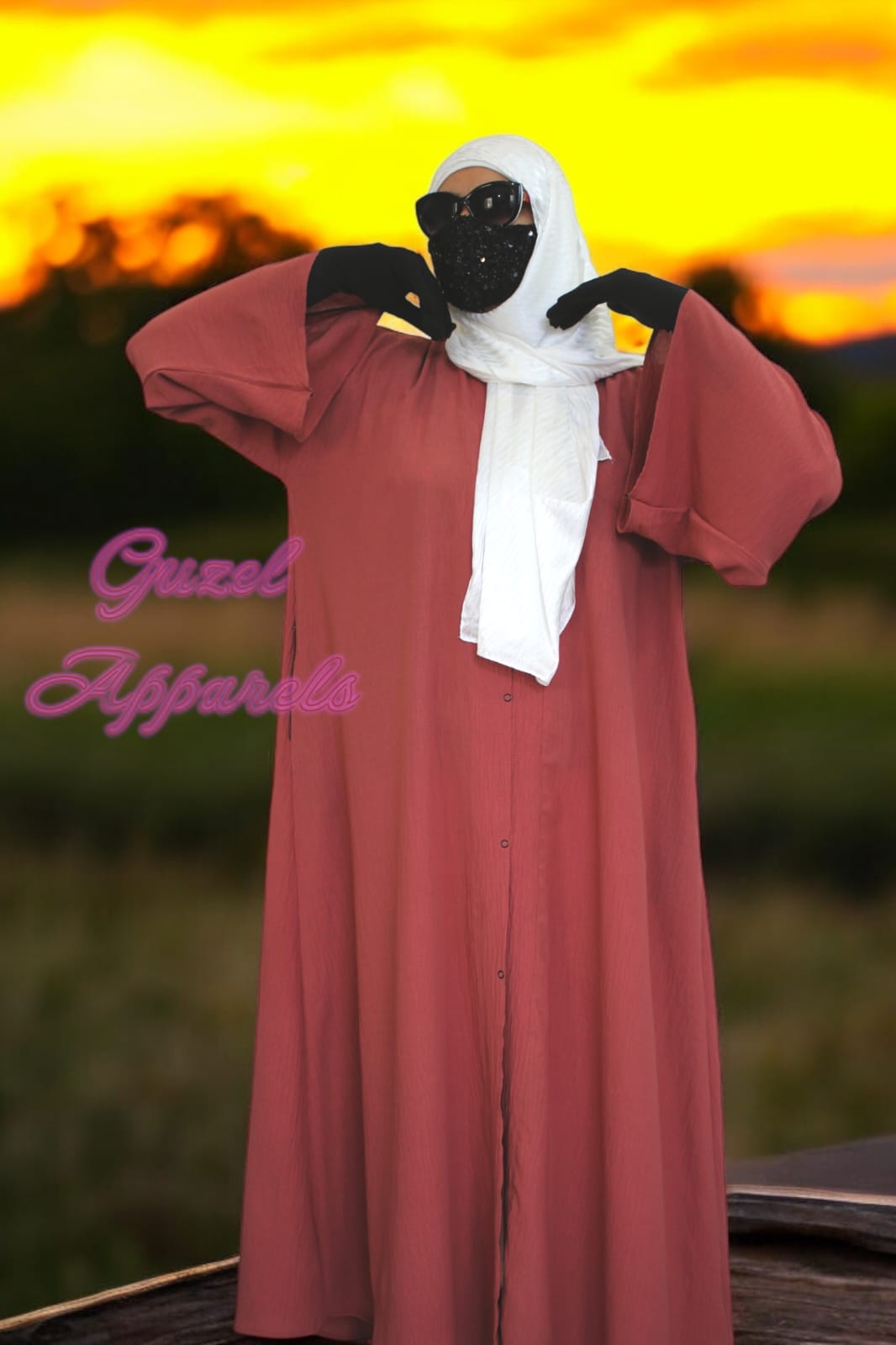 Pink Crush Front Open Abaya