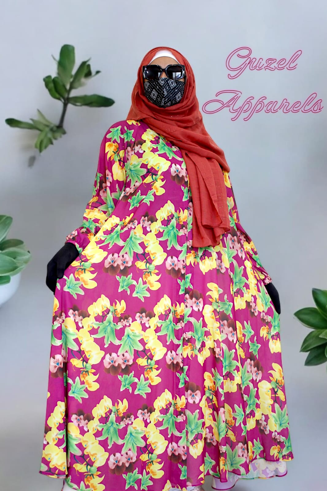 Floral Printed Maxi Abaya