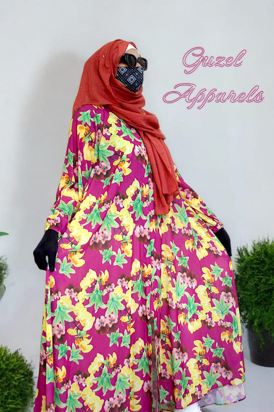 Floral Printed Maxi Abaya