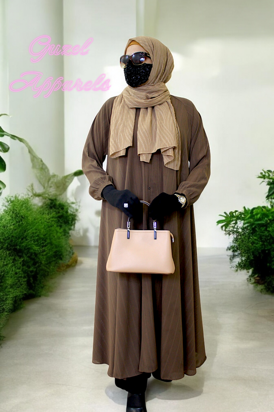 Camel Brown Blush Abaya