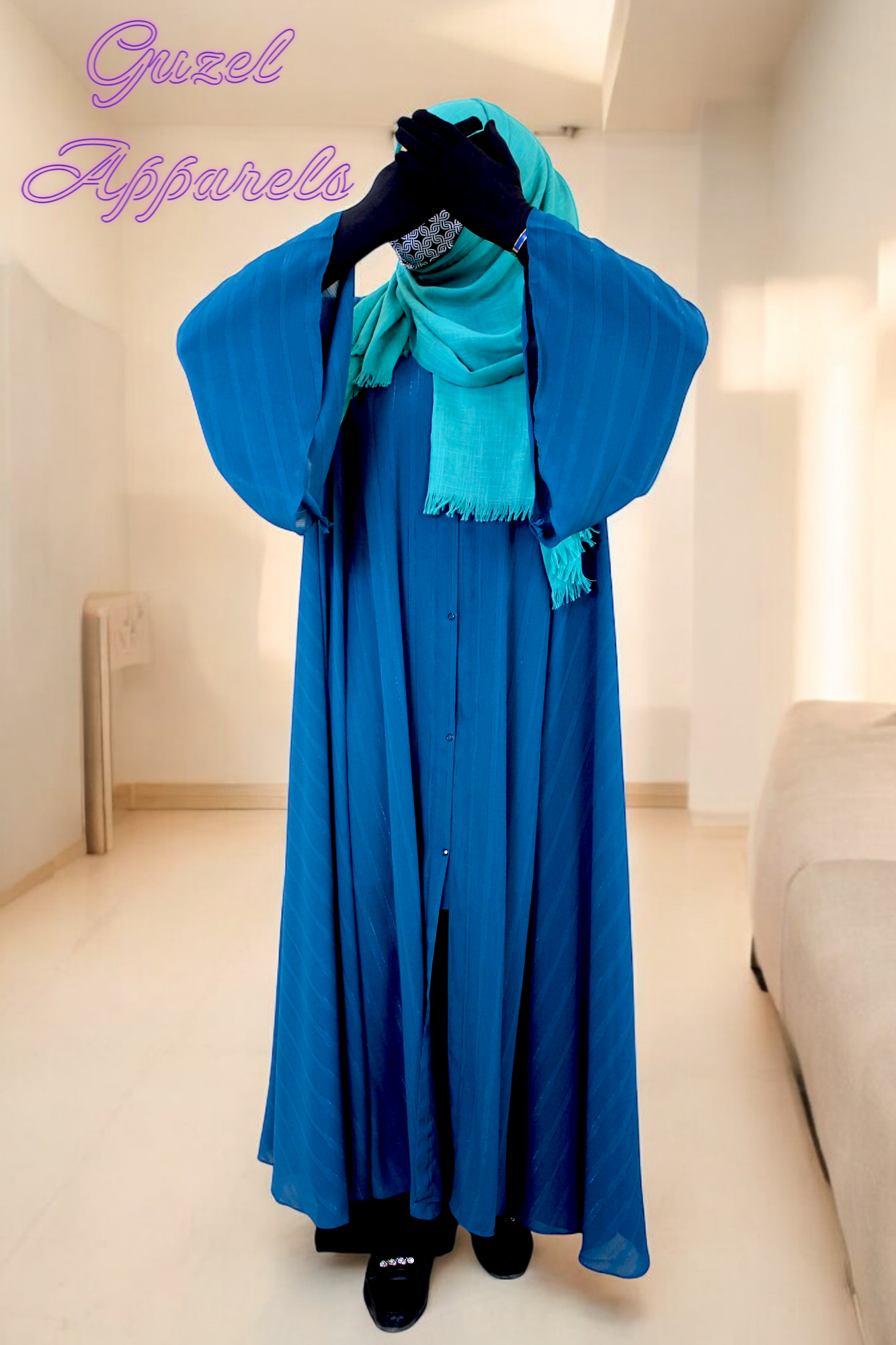 Turquoise Blush Abaya