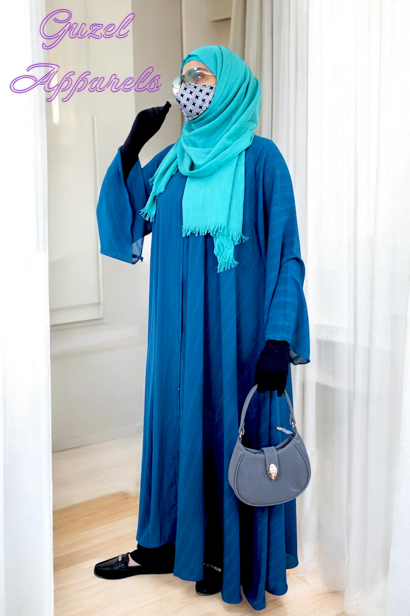 Turquoise Blush Abaya