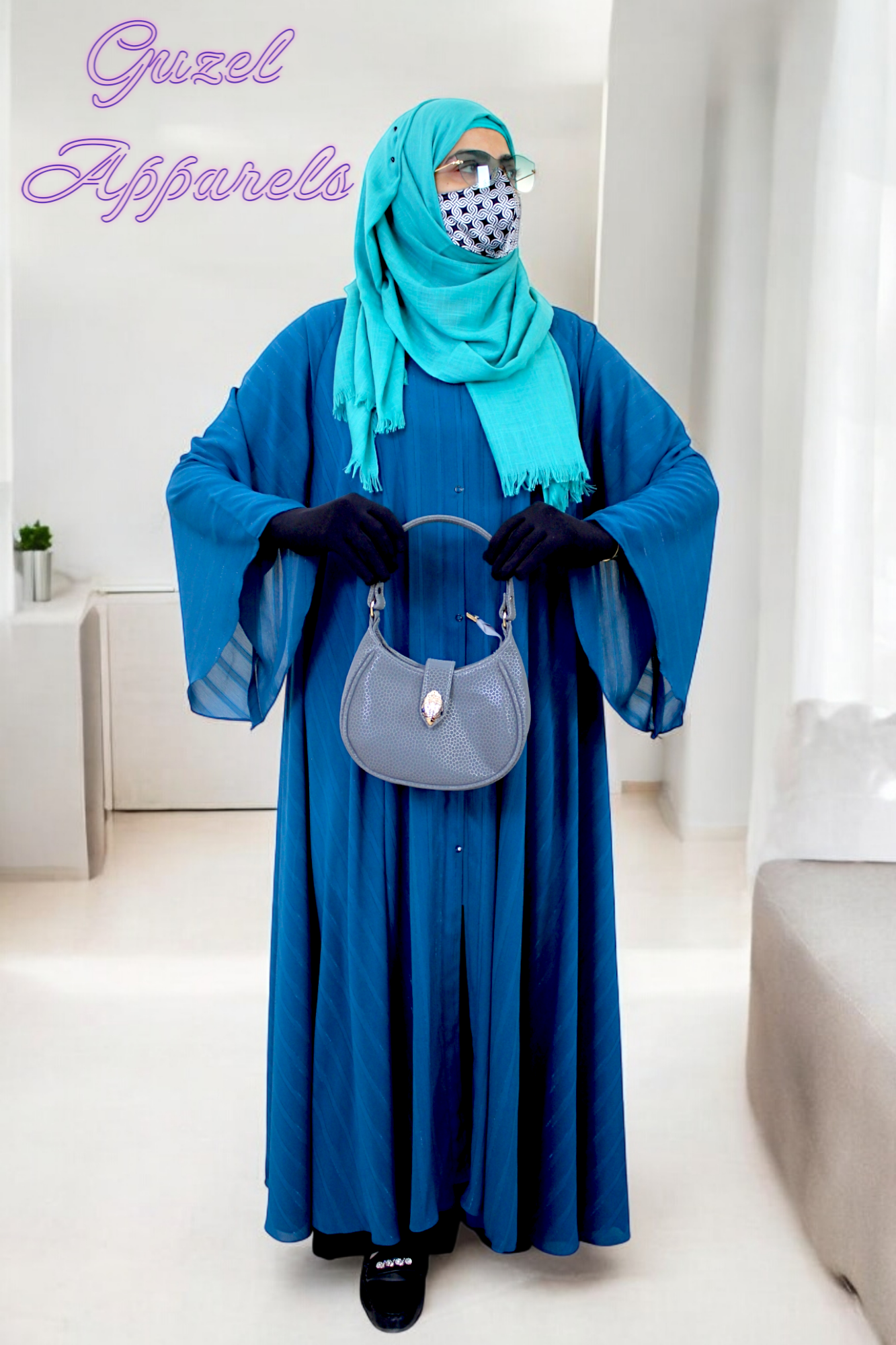 Turquoise Blush Abaya