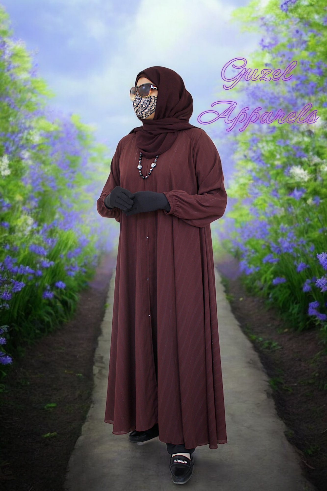 Maroon Blush Abaya