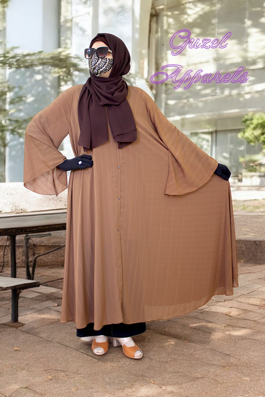 Soft Caramel Brown Blush Abaya