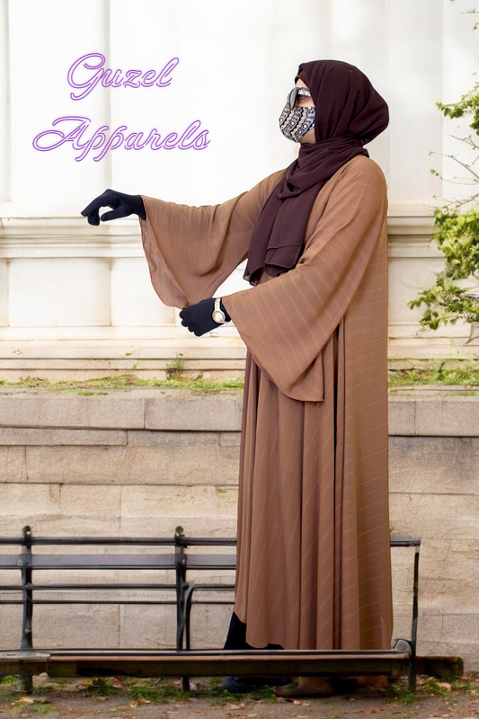 Soft Caramel Brown Blush Abaya