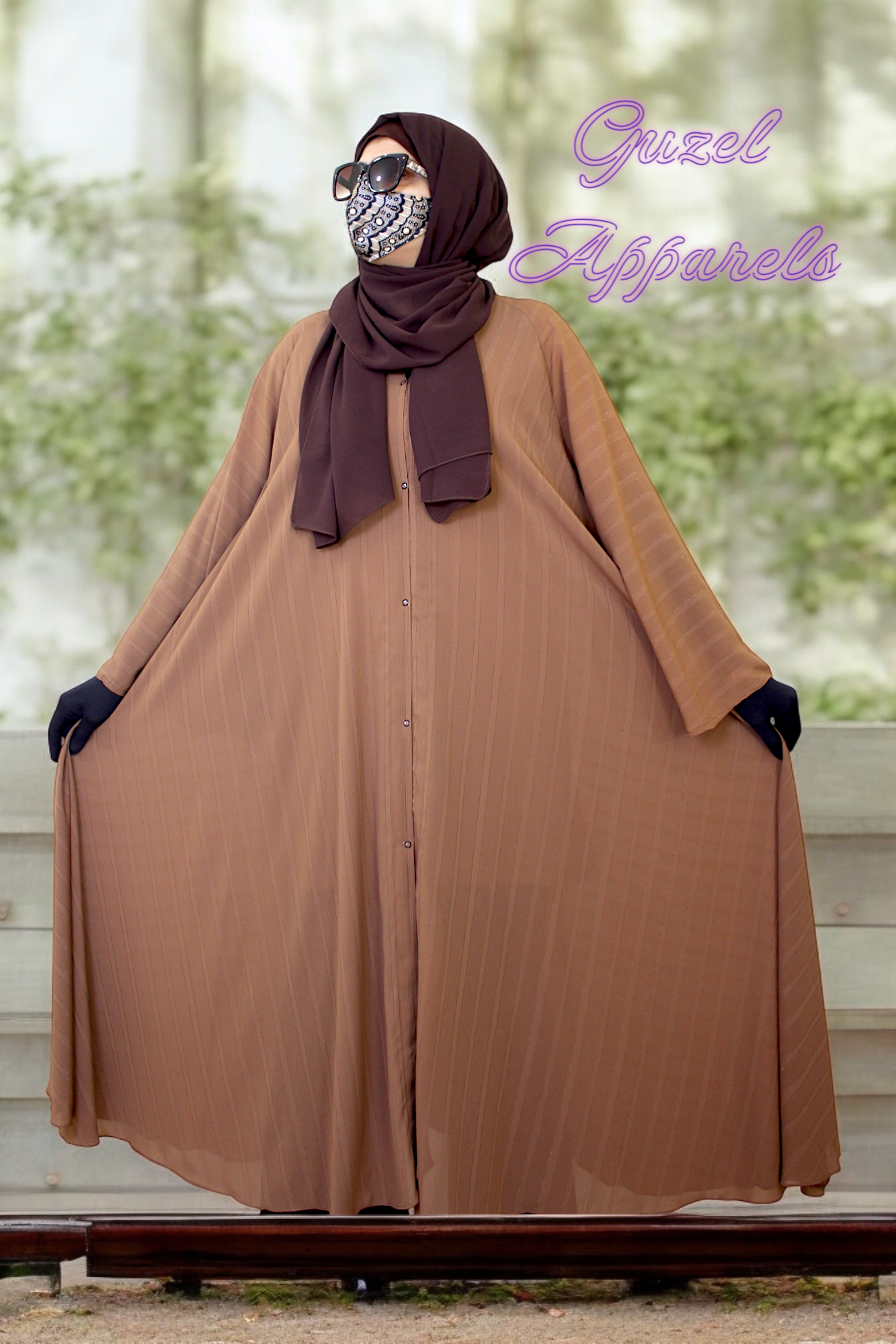 Soft Caramel Brown Blush Abaya